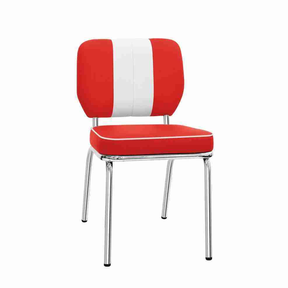noleggio sedia vintage america anni 50 diner bianca-rossa rental design