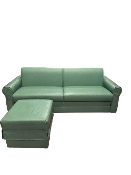 Divano Fifty in ecopelle verde