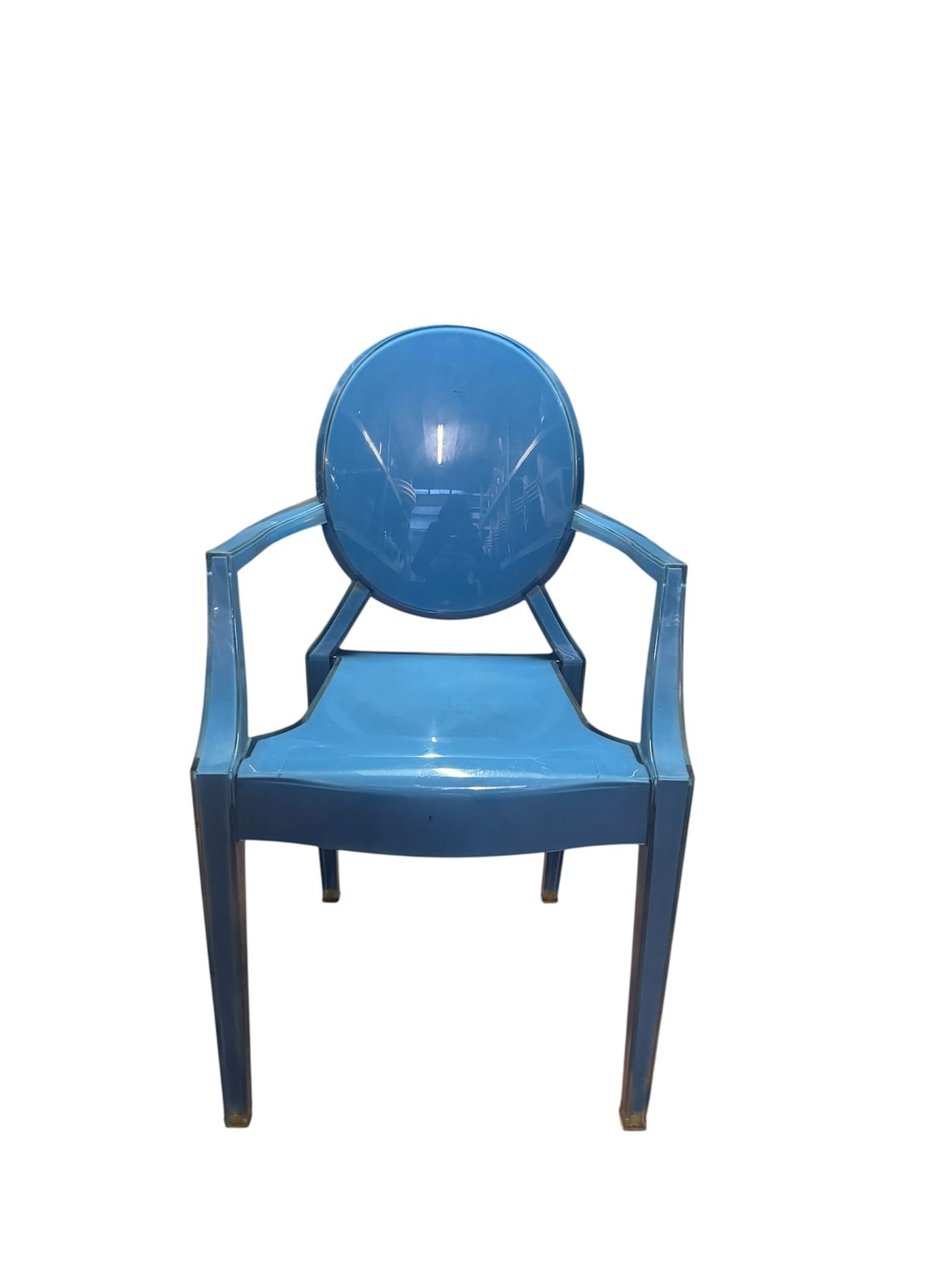 Sedia Azzurra in policarbonato con braccioli